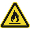 Panneau d’avertissement ASR A1.3/DIN EN ISO 7010 200 mm danger substances infla