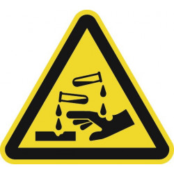 Panneau d’avertissement ASR A1.3/DIN EN ISO 7010 200 mm substances corrosives film