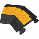 Protège câbles et tuyaux H45 mm caoutchouc noir/jaune à droite