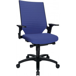 Chaise de bureau pivotante avec technique auto-synchrone bleu 420-550 mm avec ac