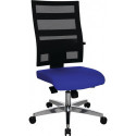 Chaise de bureau pivotante avec mécanisme synchrone ponctuel noir/bleu 450-550 m