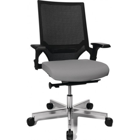 Chaise de bureau pivotante avec mécanisme synchrone ponctuel noir/gris clair 420