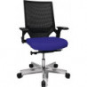 Chaise de bureau pivotante avec mécanisme synchrone ponctuel noir/bleu 420-550 m