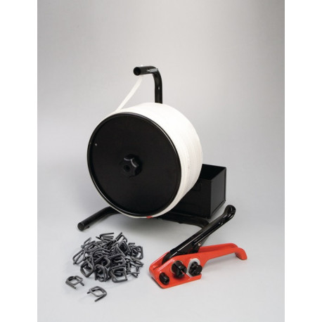 Set de cerclage pour ruban en plastique PES larg. 500 m l. bande 19 mm avec déro