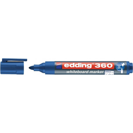 Marqueur pour tableau blanc 360 bleu Degrésuation 15-3 mm pointe ronde EDDING (Par 10)