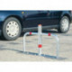 Barrière de parking hauteur au-dessus du sous-sol 500 mm argent ac bandes réfléchissantes rouges D. 60/40 mm avec cylindre profilé