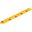 Bordure L1170xl150xH50 mm carbonate de polypropylène jaune avec bandes réfléchissantes rouges