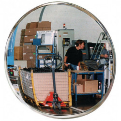 Miroir de contrôle/sécurité D.600 mm paroi arrière noire avec fixation 8 m SPL