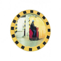 Miroir de sécurité/circulation D.600 mm plastique, jaune/noir pour 2 sens 11 m SPL