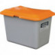 Bac à sel L890xl600xH640 mm 200 l GFK gris/orange sans ouv. de prélèvement CEMO