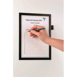 Cadre magnétique DIN A4 noir autocollant, panneau avant ouvert 1 pièce/sachet DURABLE