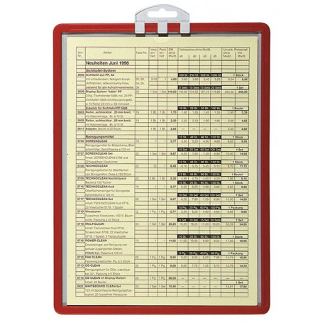 Tableau d’information DIN A4 avec cadre profilé rouge à accrocher 5 pièces/sachet DURABLE