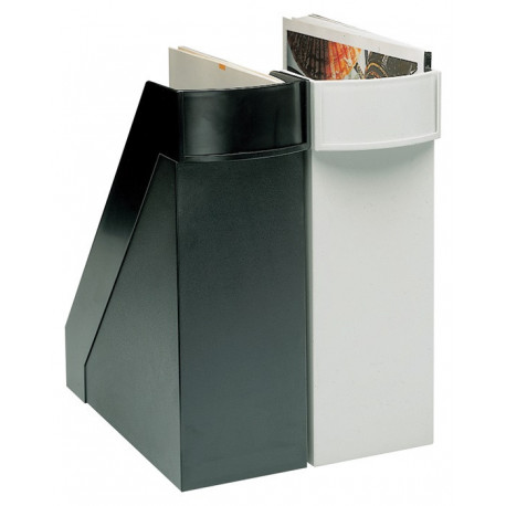 Porte-revues DIN A4 H290xl.100xP270 mm plastique gris clair HELIT (Par 4)