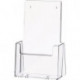 Porte-prospectus de table 1/3 DIN A4/C6 long plastique transparent autonome HELIT