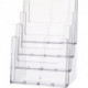 Porte-prospectus de table 4 x format A4 portrait plastique transparent autonome HELIT
