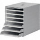 Boîte de tiroir 7 tiroirs avec clapet frontal escamot. gris H. 322 x l. 250 x P. 365 mm DURABLE