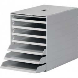 Boîte de tiroir 7 tiroirs avec clapet frontal escamot. gris H. 322 x l. 250 x P. 365 mm DURABLE