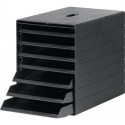 Boîte de tiroir 7 tiroirs avec clapet frontal escamot. noir H. 322 x l. 250 x P.