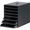 Boîte de tiroir 7 tiroirs avec clapet frontal escamot. noir H. 322 x l. 250 x P.