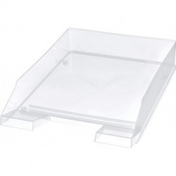Corbeille à courrier pour DIN A4-C4 plastique transp. H67xl254xP345 mm av poignées concaves et champ d’étiquet. HELIT (Par 5)