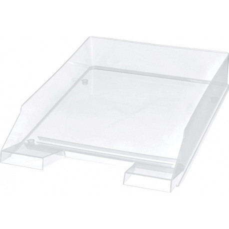Corbeille à courrier pour DIN A4-C4 plastique transp. H67xl254xP345 mm av poignées concaves et champ d’étiquet. HELIT (Par 5)