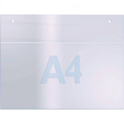 Porte-prospectus mural DIN A4 transversal acrylique transparent