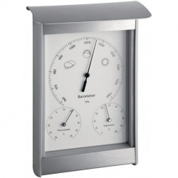 Station météorologique H215xl145xP70 mm argent/blanc aluminium/plastique pour int./ext.