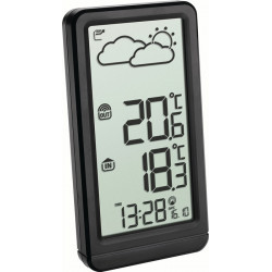 Station météorologique H158xl83xP20 mm noir plastique pour int. incl. émetteur e