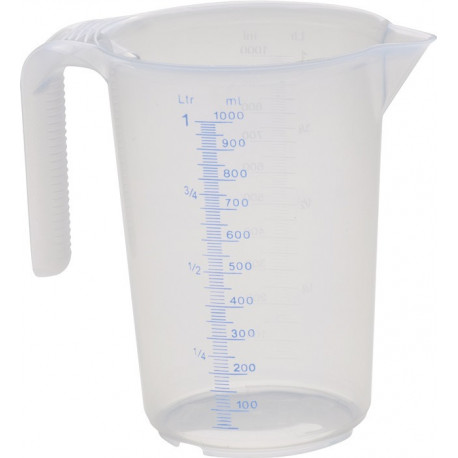 Pichet doseur 1000 ml polypropylène transparent D117xH165 mm poignée ouverte HÜN