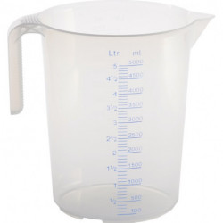 Pichet doseur 5000 ml polypropylène transparent D203xH257 mm poignée ouverte HÜN