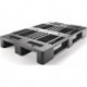 Palette plastique L1200xl800xH150 mm 3 patins ajourés avec bord PE haute pression