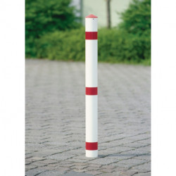 Potelet de blocage acier rouge-blanc D. 76 mm avec verrou triang. et douille de