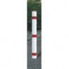 Potelet de blocage acier rouge-blanc avec douille de sol avec capuchon en pointe
