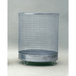 Corbeille à déchets H600xD400 mm 75 l grillage métallique galvanisé avec 4 pieds