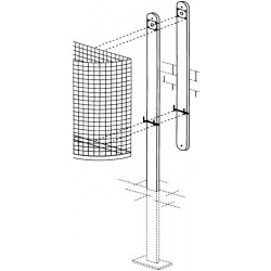Montant métallique H. 1400 mm pour encastrer dans le béton avec verrou et clé adapté à poubelle 27 l