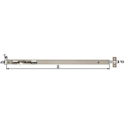 Boulon de bord de tube, longueur 400 mm, largeur 17 mm, hauteur 15 mm, acier argenté avec gâche GAH