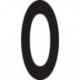 Chiffre du numéro de maison 0 Inox noir 150mm B.70mm INTERSTEEL