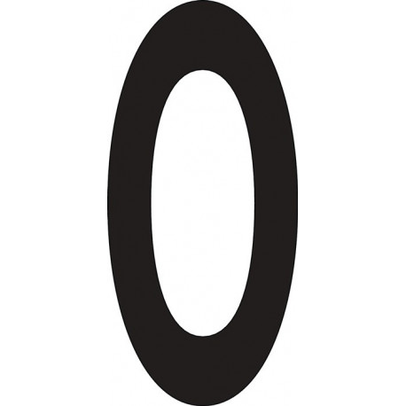 Chiffre du numéro de maison 0 Inox noir 150mm B.70mm INTERSTEEL