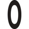 Chiffre du numéro de maison 0 Inox noir 150mm B.70mm INTERSTEEL