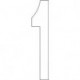 Chiffre du numéro de maison 1 Inox noir 150mm B.30mm INTERSTEEL