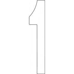 Chiffre du numéro de maison 1 Inox noir 150mm B.30mm INTERSTEEL