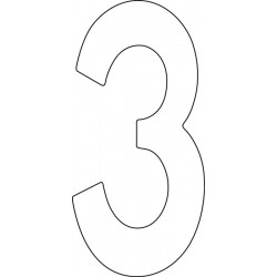 Chiffre du numéro de maison 3 Inox noir 150mm B.73mm INTERSTEEL