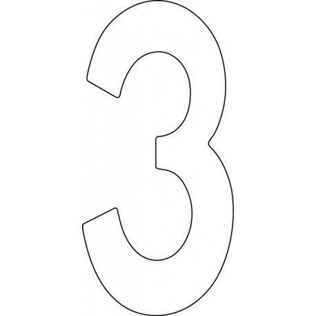 Chiffre du numéro de maison 3 Inox noir 150mm B.73mm INTERSTEEL