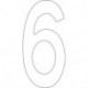 Chiffre du numéro de maison 6 Inox noir 150mm B.71mm INTERSTEEL