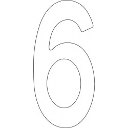 Chiffre du numéro de maison 6 Inox noir 150mm B.71mm INTERSTEEL