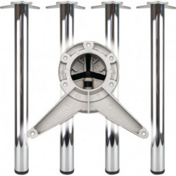 Set de pieds de table chrome poli 60mm H.710mm