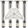 Set de pieds de table chrome poli 60mm H.870mm