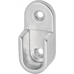Support tube cintre armoire 1170 Fonte d'aluminium, couleur argent, montage mural 30x14mm HERMETA