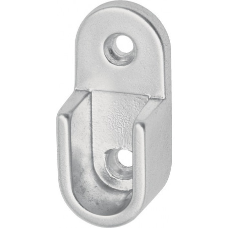Support tube cintre armoire 1170 Fonte d'aluminium, couleur argent, montage mural 30x14mm HERMETA