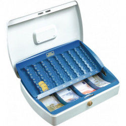 Caisse argent Office-Line B.330xH.75xT.235mm blanc Acier inclus cylindre